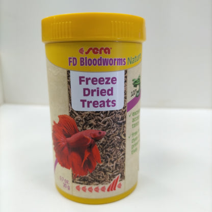 SERA FD BLOODWORMS FREEZE DIRED TREATS FISH FOOD