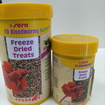 SERA FD BLOODWORMS FREEZE DIRED TREATS FISH FOOD