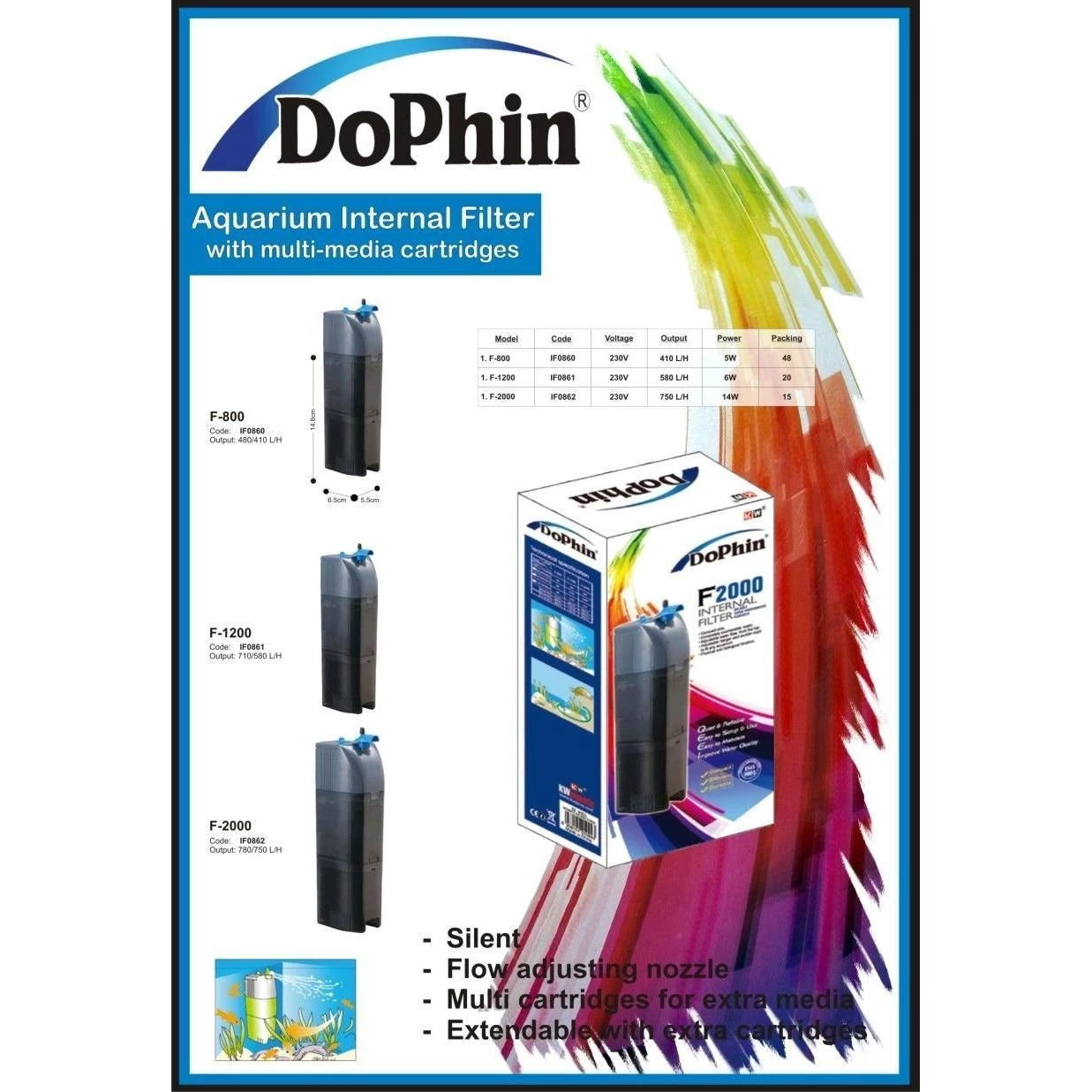 DOPHIN INTERNAL FILTER F800 GOLDEN DREAM AQUARIUM