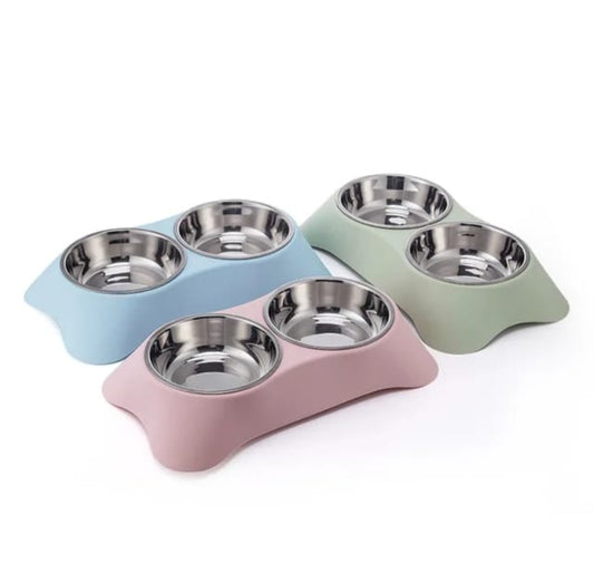 Dual Pet Bowls with Steel
