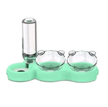 Double Pet Bowl with Feeder