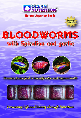 OCEAN NUTRITION FROZEN BLOOD WORM WITH SPIRULINA AND GARLIC